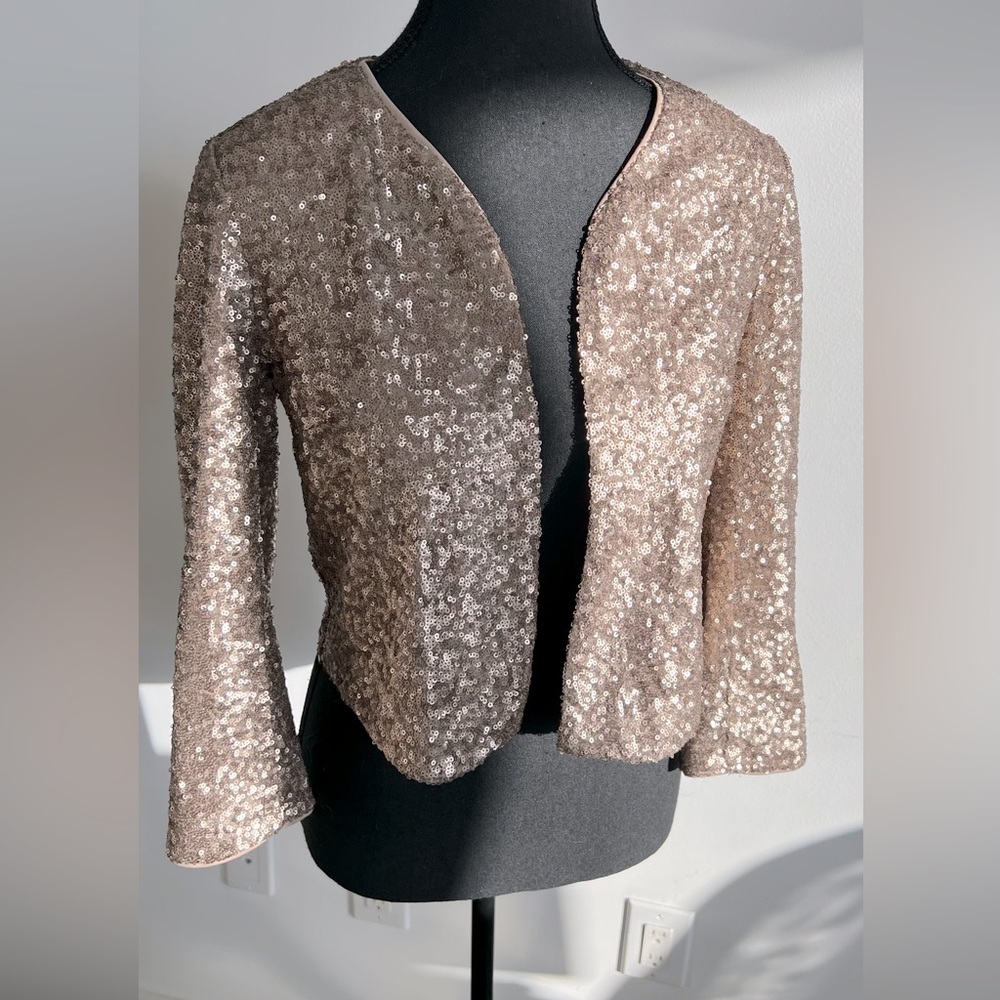Rose Gold Sequin Jacket from French Brand Promod. Size Euro 38 | UK 10 |US 6